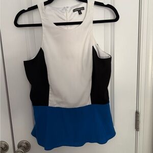 Express Blue and White Color Block Tank Top